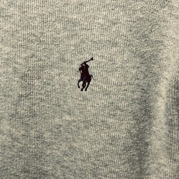 Polo Ralph Lauren Gray 1/4 Zip Cotton Classic Preppy Knit Pullover Sweater L - Picture 2 of 7